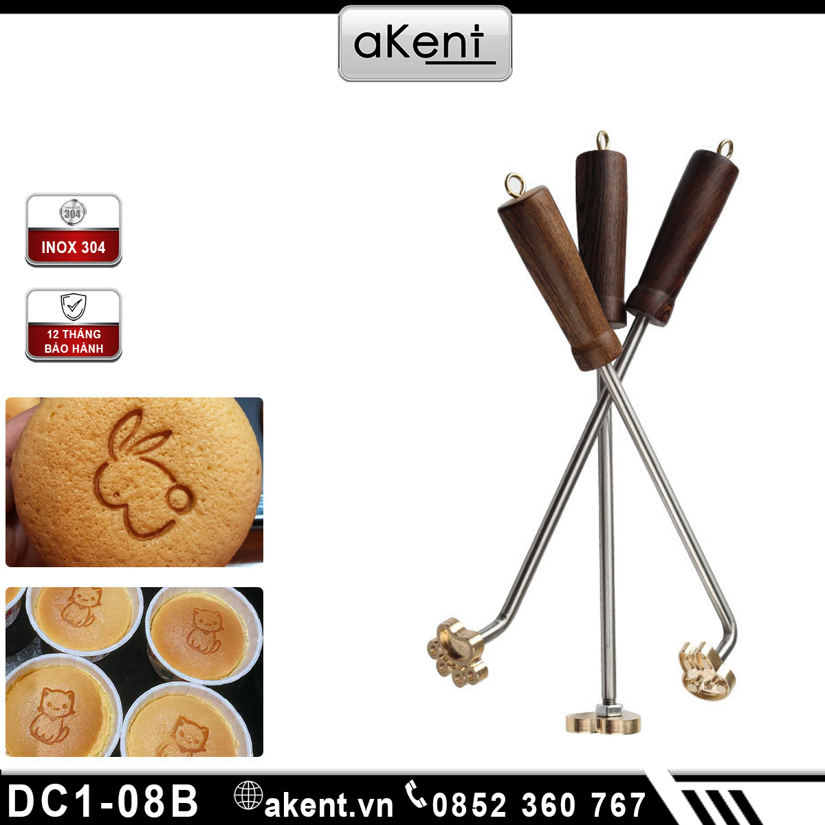 Khuôn dập nổi nhãn hiệu lên bánh nướng DC1-08B