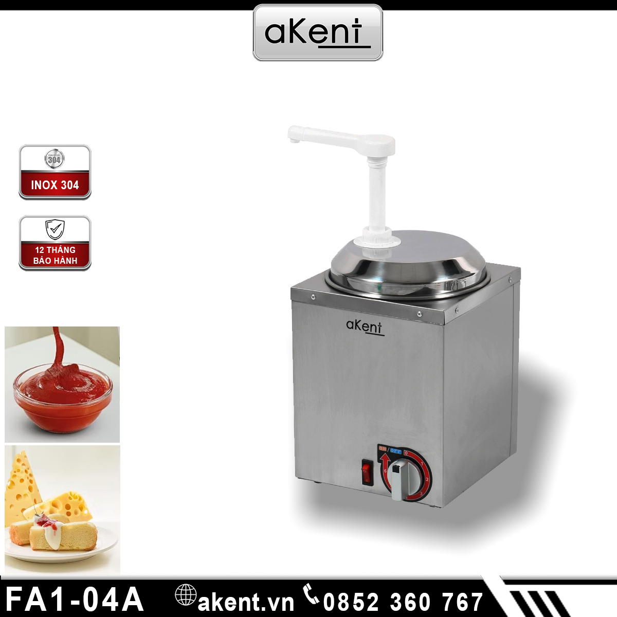 MÁY HÂM PHO MAI SOCOLA 1 VÒI BƠM CÓ KIỂM SOÁT NHIỆT BẰNG ĐIỆN FA1-04A
