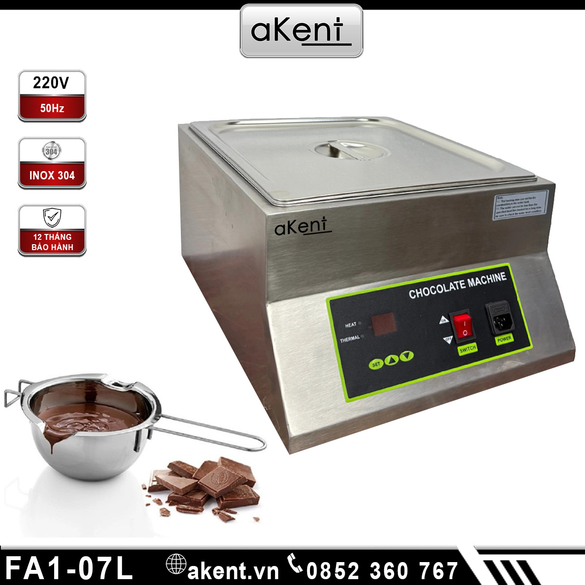 Máy nấu chảy sô cô la 1 khay cao FA1-07L