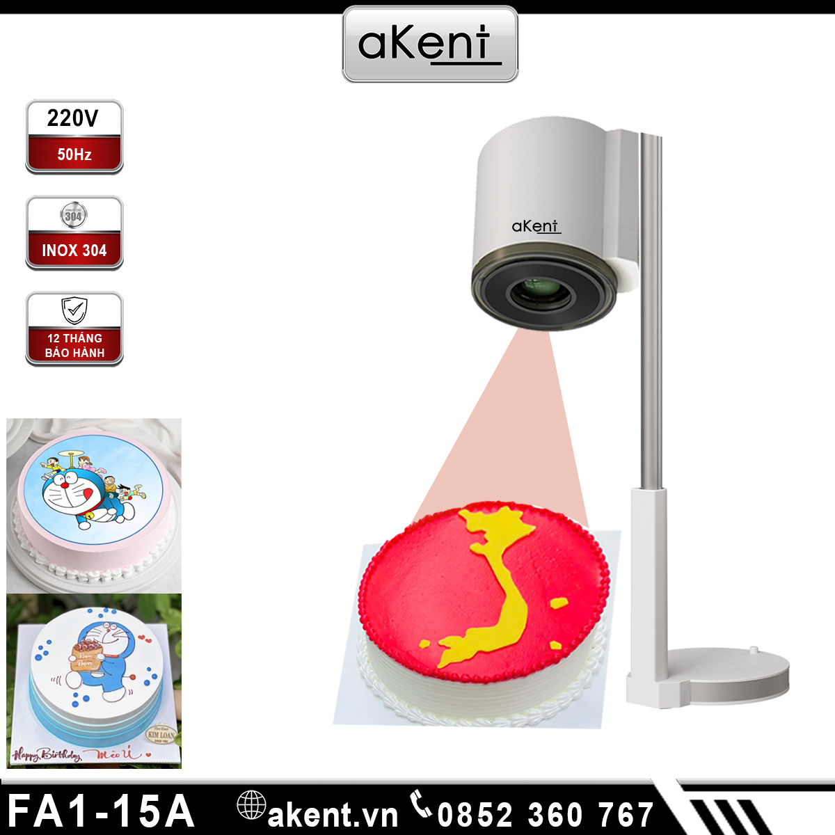 Máy chiếu hoạ tiết vẽ lên bánh kem FA1-15A