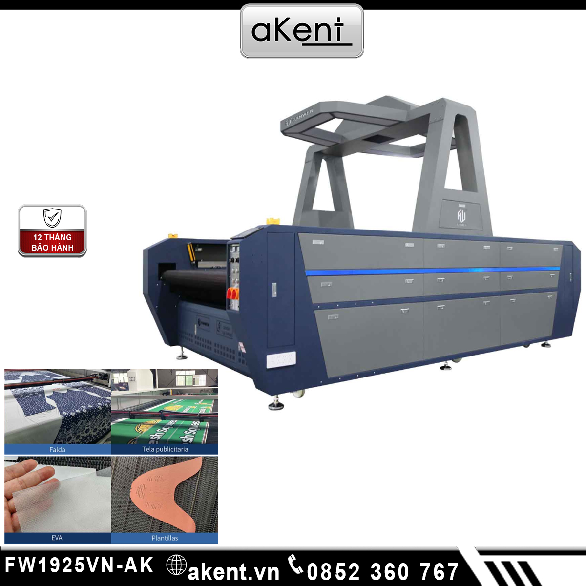 Máy cắt vải tốc độ cao khổ 1900x2500mm