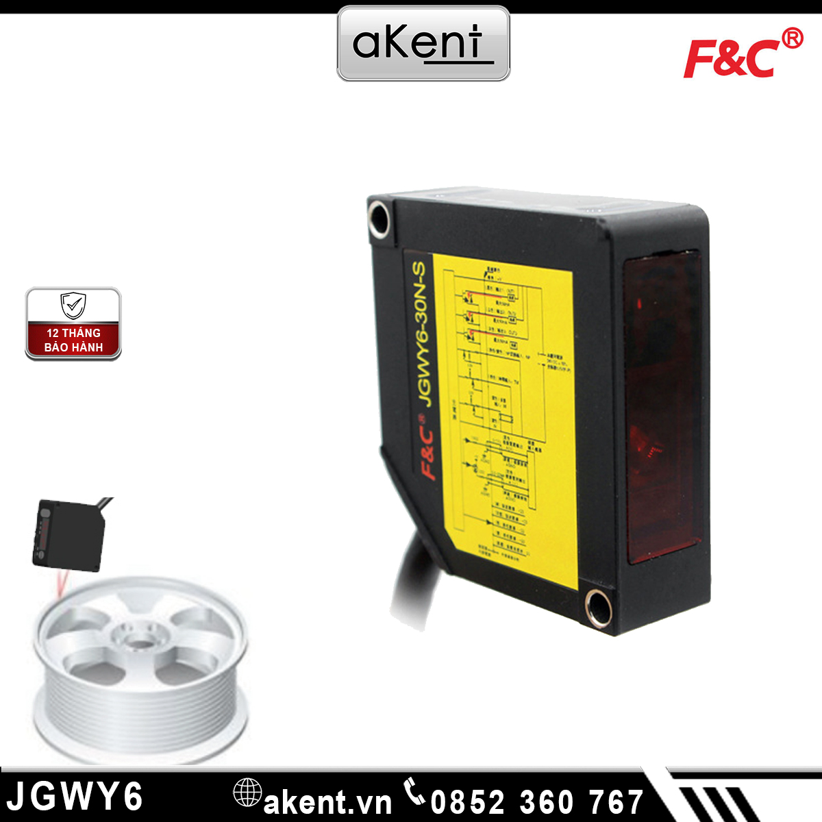 Cảm biến dịch chuyển đo khoảng cách laser độ chính xác cao F&C series JGWY