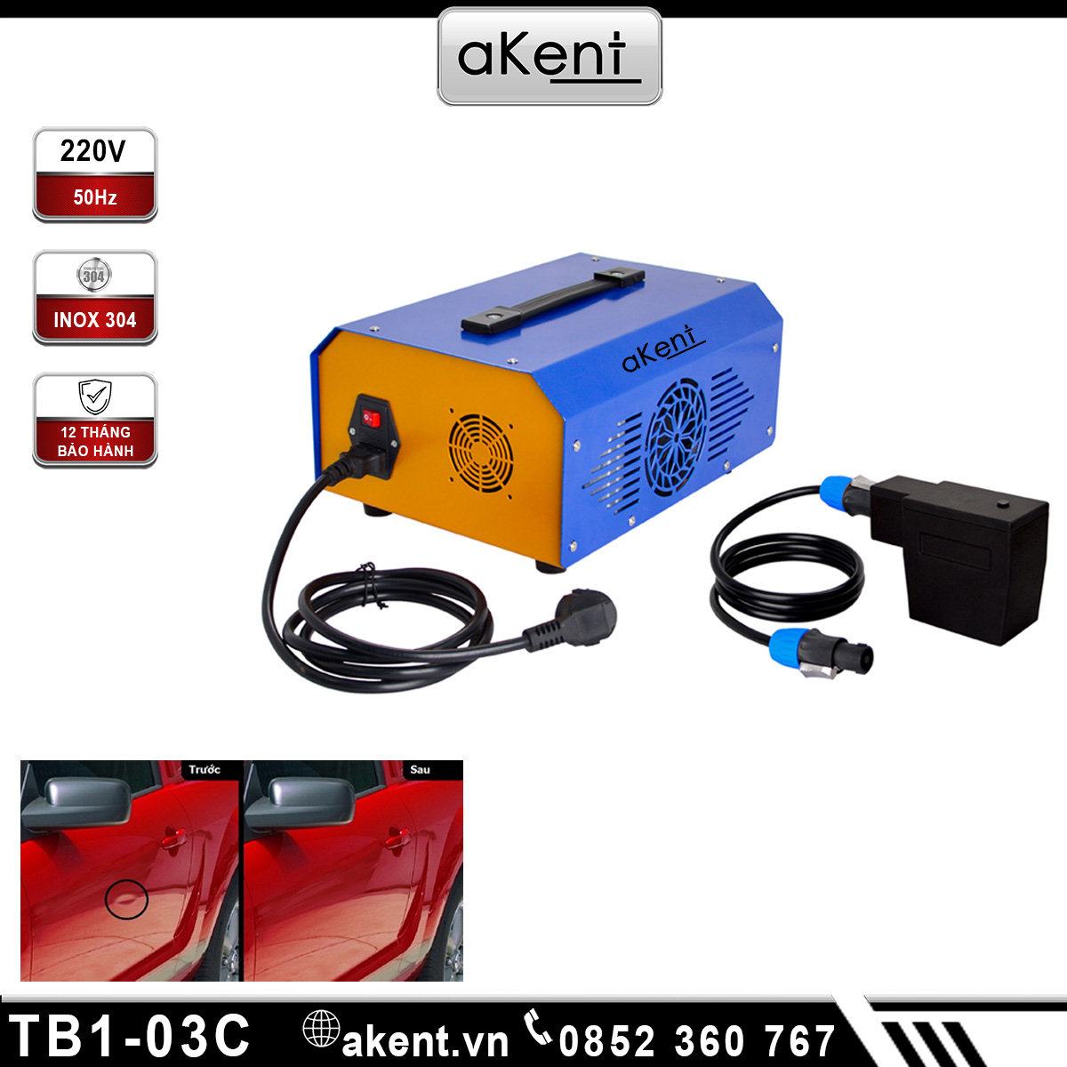 Máy gia nhiệt cảm ứng tấm kim loại sửa chữa vết lõm xe hơi 3KW TB1-03C