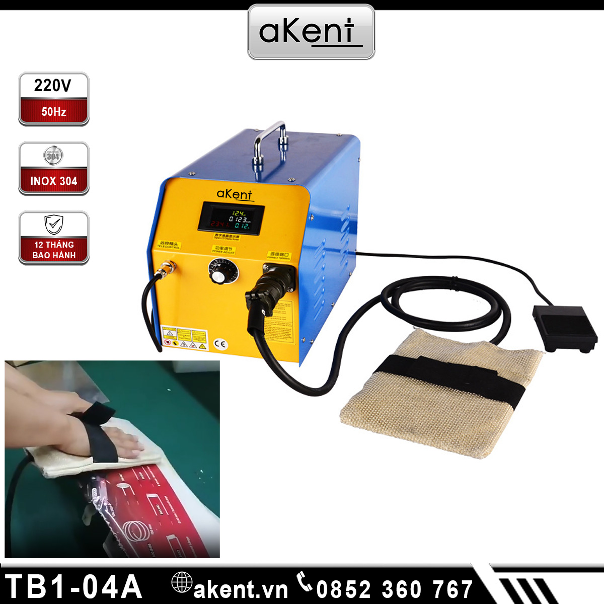 Dụng cụ gia nhiệt cảm ứng điện từ tháo decal xe ô tô TB1-04A