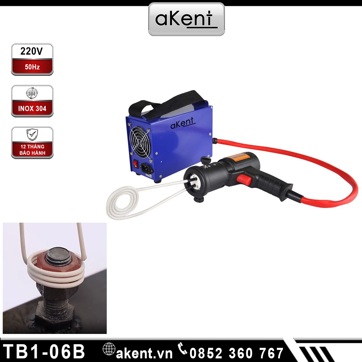 Máy gia nhiệt cảm ứng điện từ trục kim loại TB1-06B