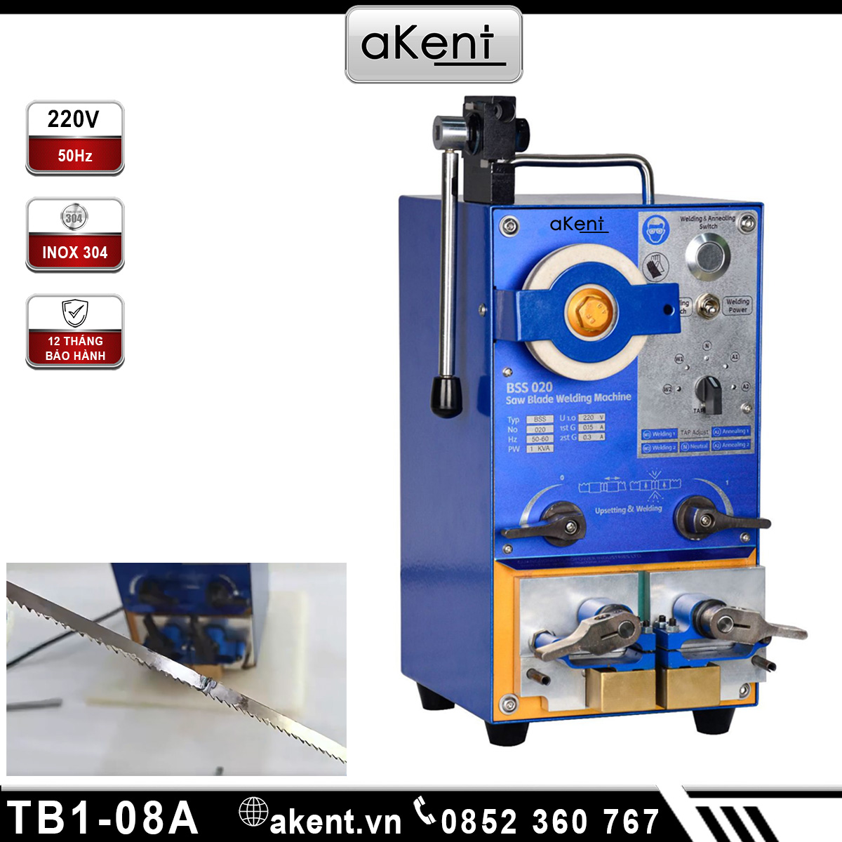 Máy hàn cảm ứng điện từ nối dây kim hoại có máy mài TB1-08A