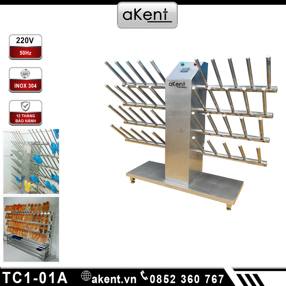 Giá phơi sấy khử mùi khử trùng giày bằng nhiệt chất liệu thép không gỉ cho xưởng sản xuất