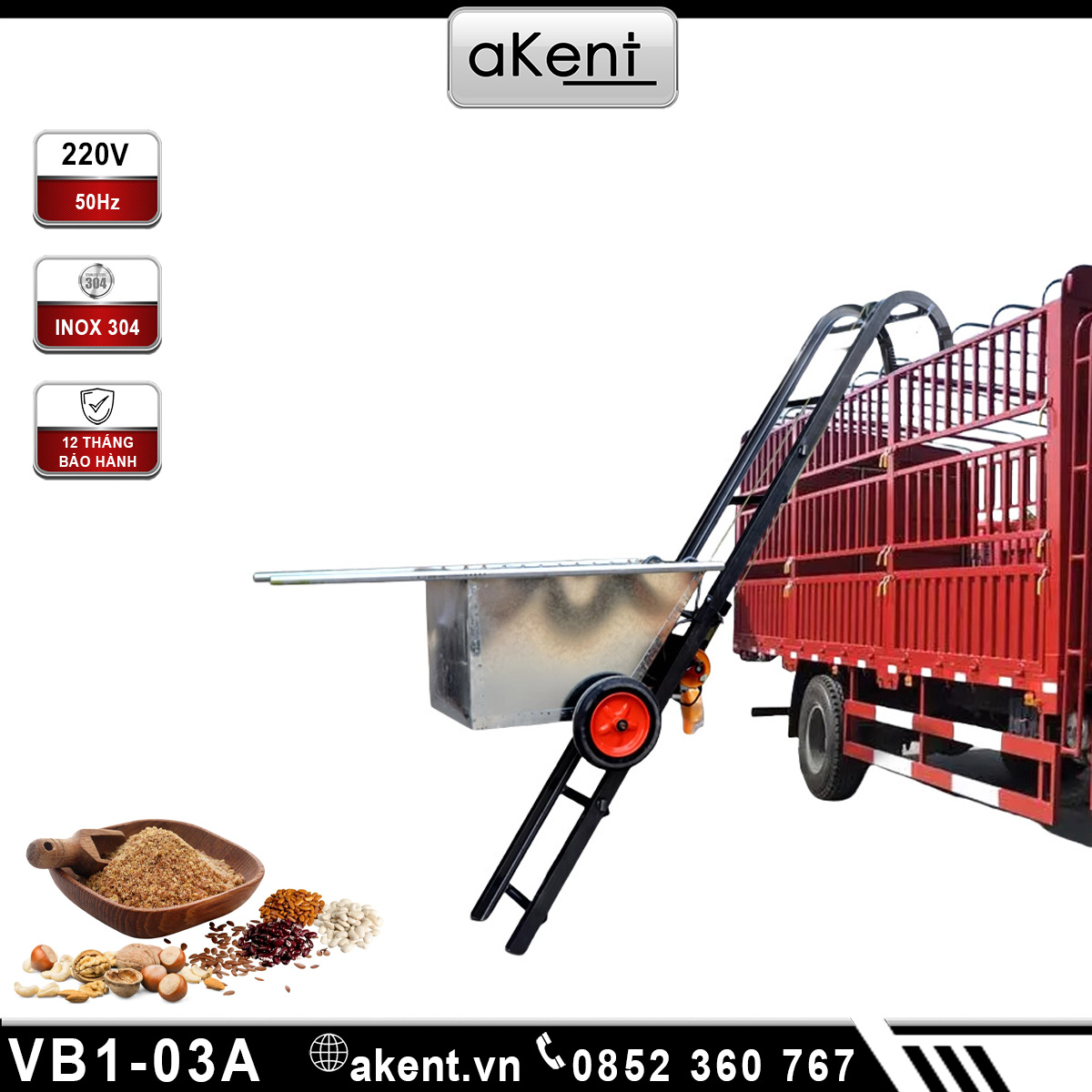 Xe nâng vận chuyển trên xe tải để vận chuyển ngũ cốc