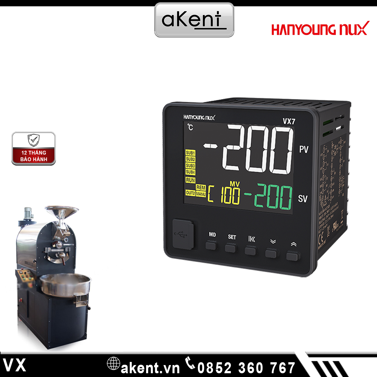 Bộ điều khiển nhiệt độ kỹ thuật số LCD Hanyoung series VX