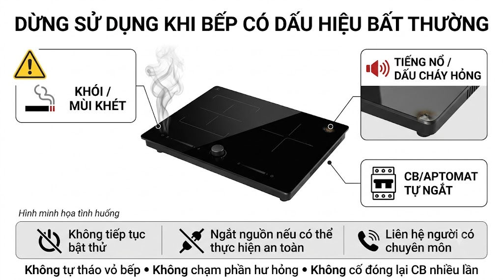 Bếp từ không lên nguồn: Nguyên nhân, cách kiểm tra an toàn và xử lý