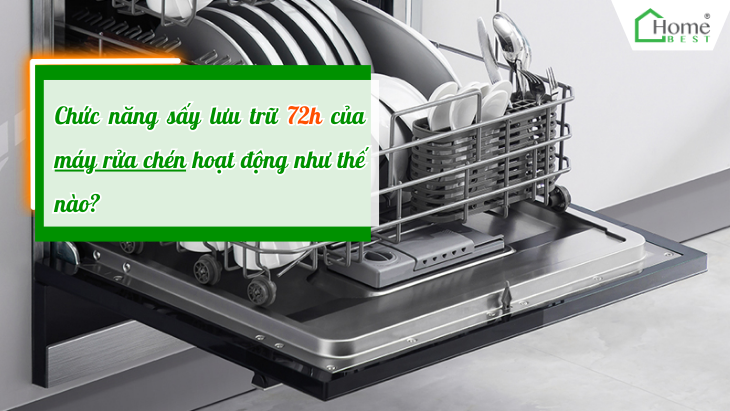 Chức năng sấy lưu trữ 72h của máy rửa chén hoạt động như thế nào?