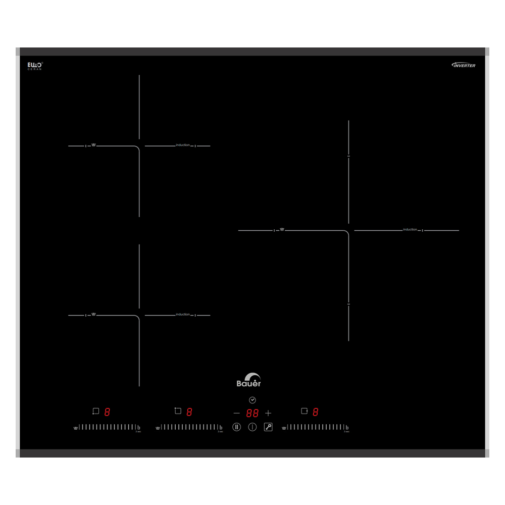 Bếp từ 3 vùng nấu Bauer BEU630GT2E | Home Best