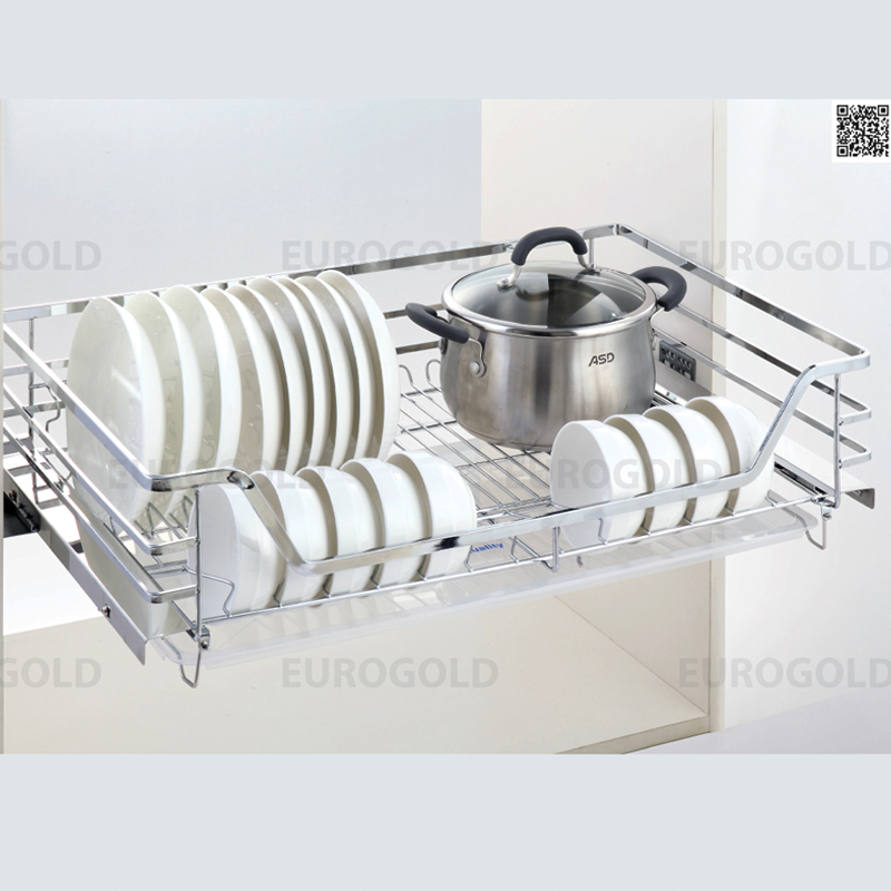 Giá xoong nồi, bát đĩa dẹt đa năng, gắn cánh âm tủ Eurogold homebest