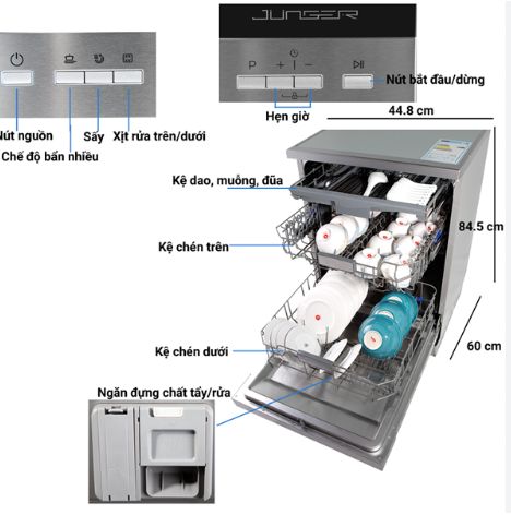Máy rửa chén Junger LEOPARD DWJ-450 Homebest