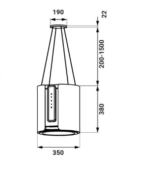 Kích thước Máy hút khói, hút mùi đảo KAFF KF-IS0935YL | Homebest