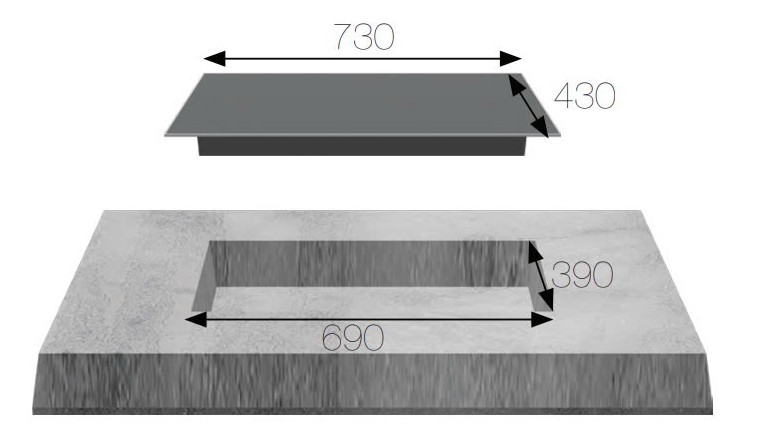 Kích thước bếp từ đôi KAFF KF-GT70038II | Homebest