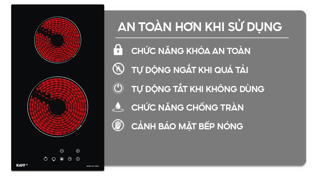 Chức năng an toàn trên bếp điện hồng  ngoại