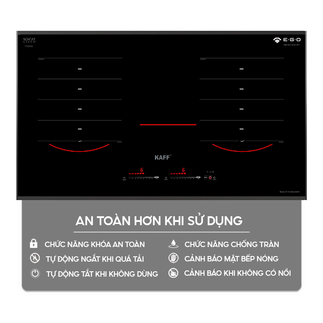 Chức năng an toàn trên bếp điện từ