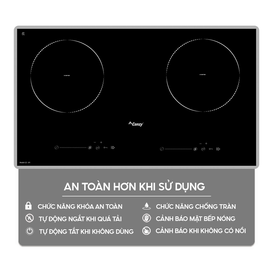 Chức năng an toàn trên bếp điện từ Home Best