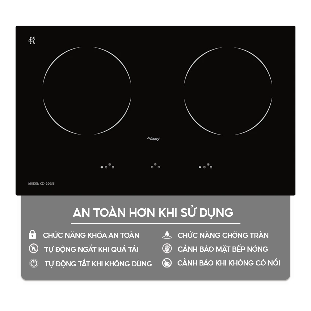 Chức năng an toàn trên bếp điện từ  Home Best