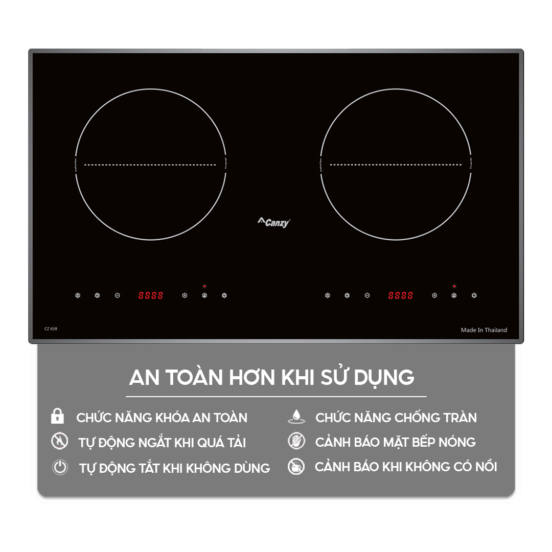 Chức năng an toàn trên bếp điện từ Home Best
