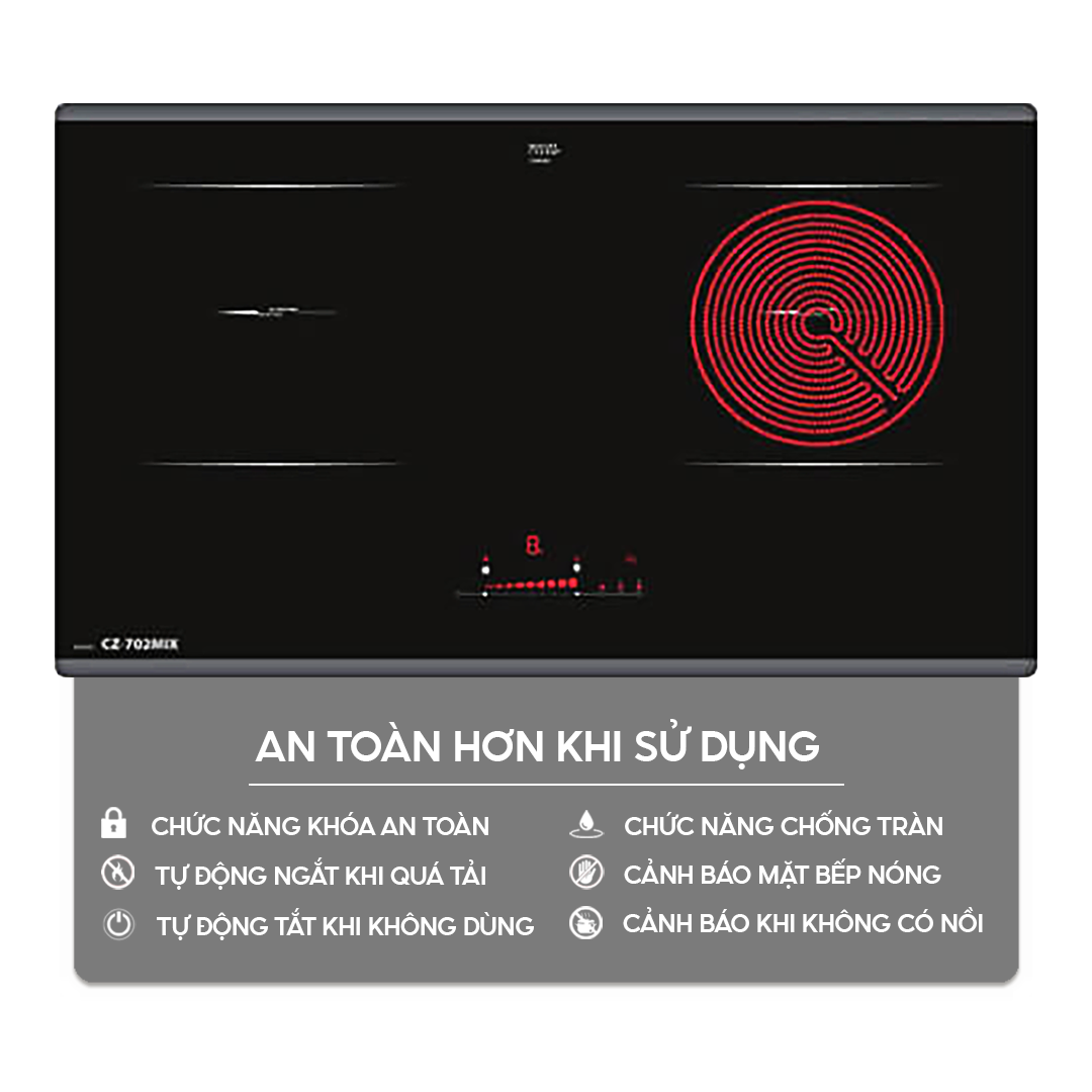 Chức năng an toàn trên bếp điện từ homebest