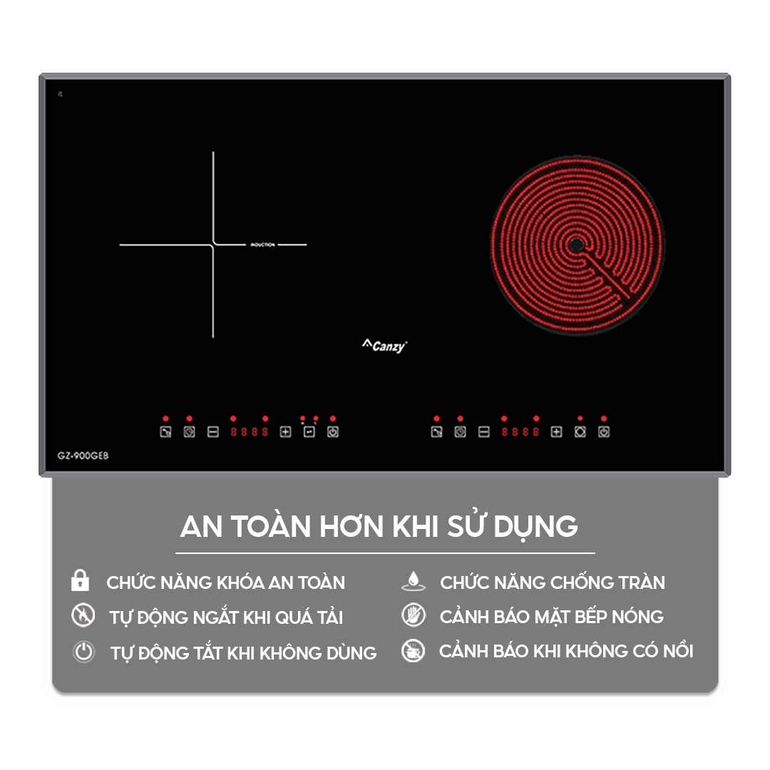 Chức năng an toàn trên bếp điện từ Home Best