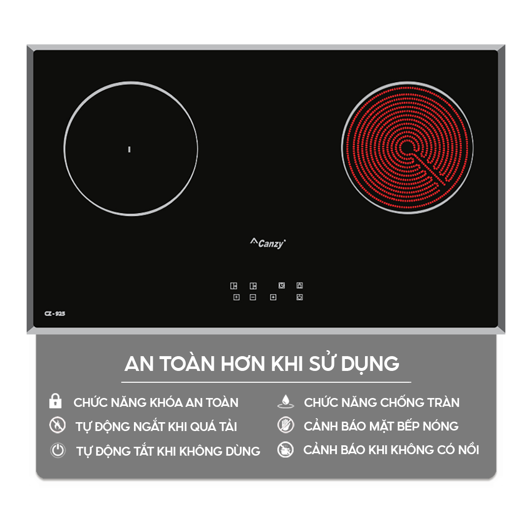Chức năng an toàn trên bếp điện từ Home Best