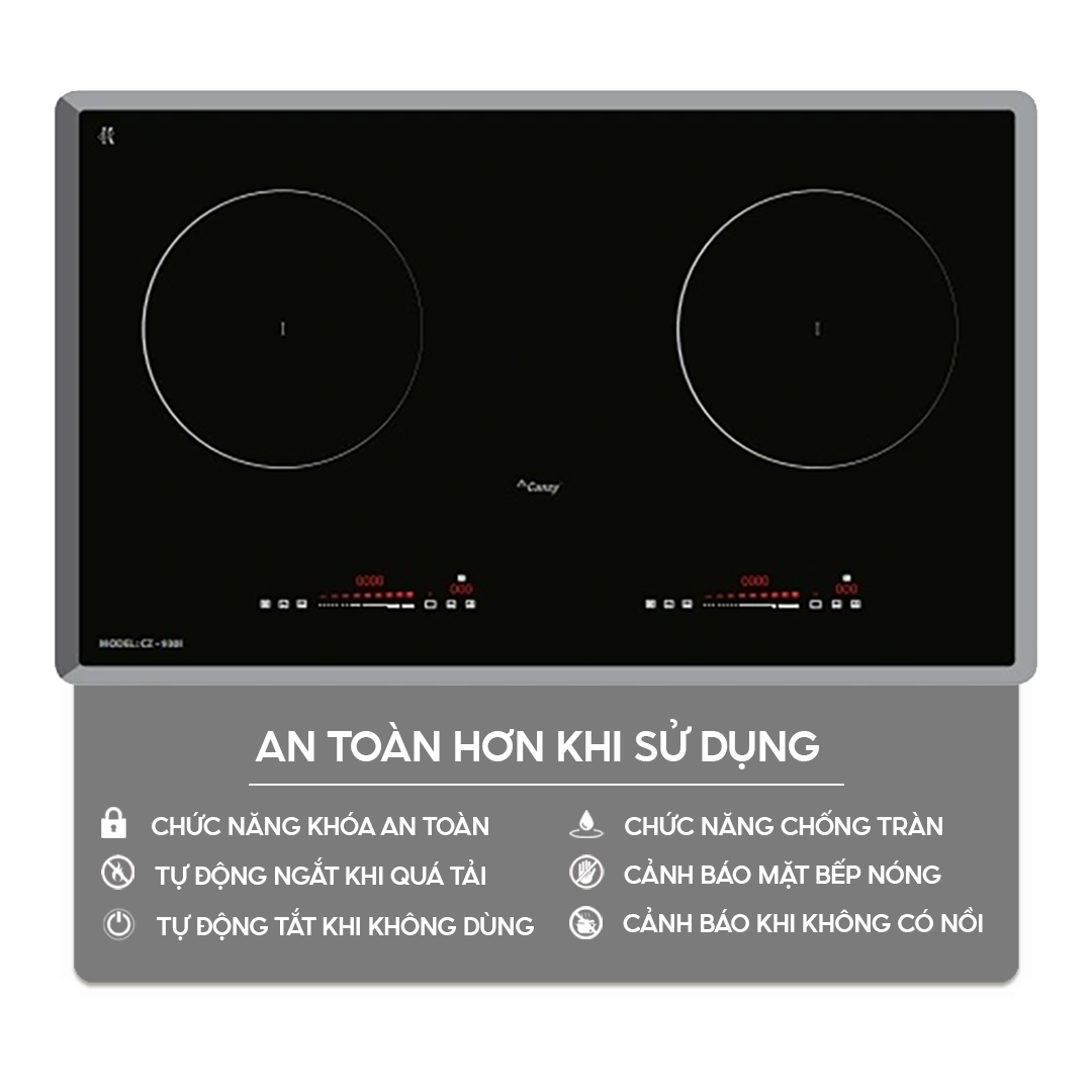 Chức năng an toàn trên bếp điện từ Home Best