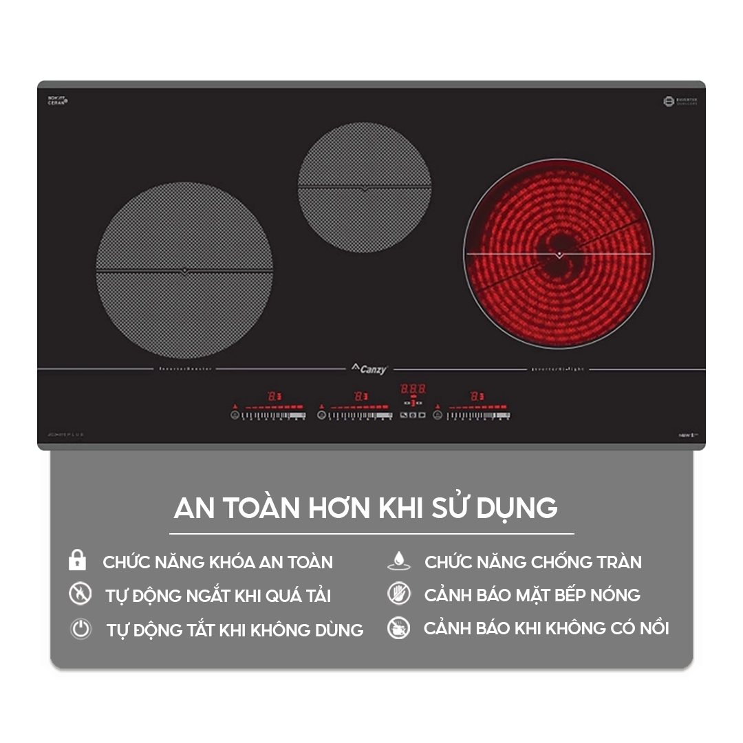 Chức năng an toàn trên bếp điện từ Home Best