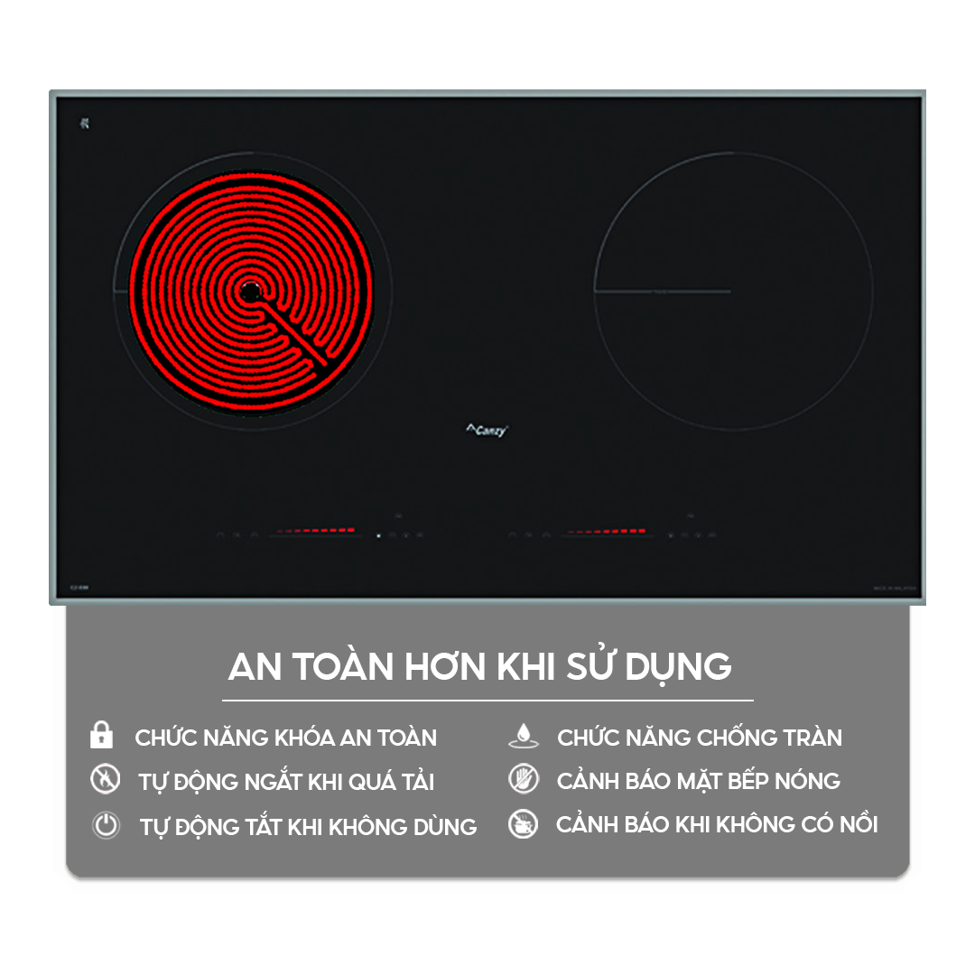 Chức năng an toàn trên bếp điện từ Home Best