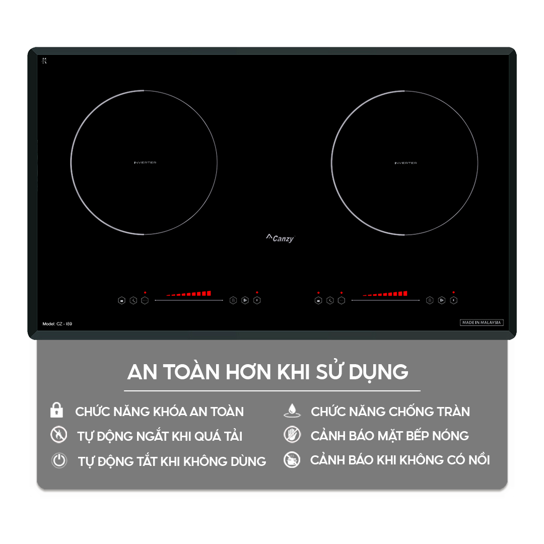 Chức năng an toàn trên bếp điện từ Home Best