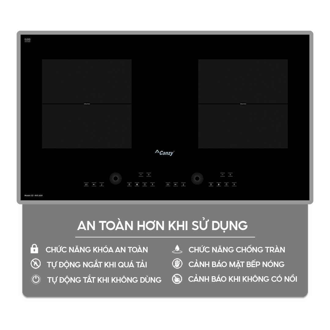 Chức năng an toàn trên bếp điện từ