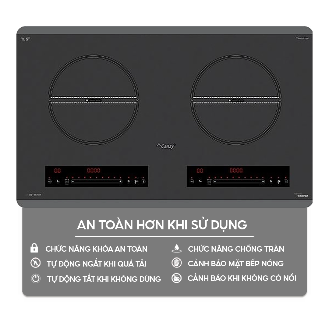 Chức năng an toàn trên bếp điện từ homebest