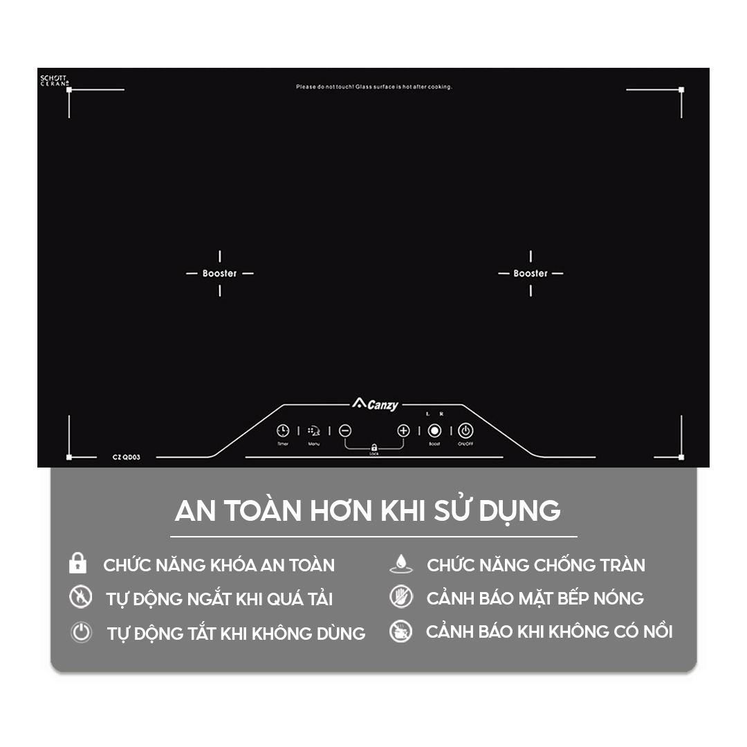 Chức năng an toàn trên bếp điện từ