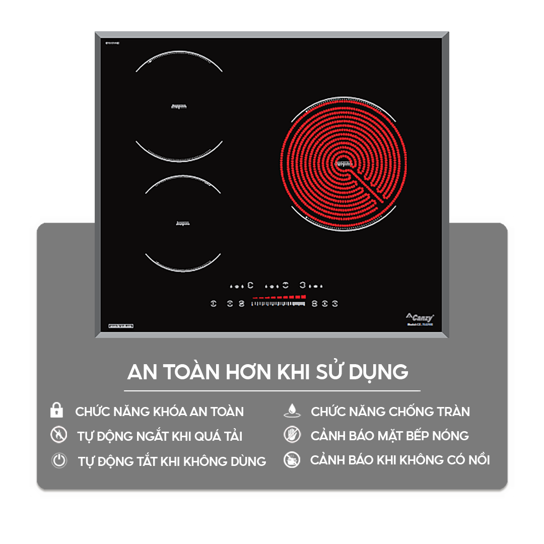 Chức năng an toàn trên bếp điện từ Home Best