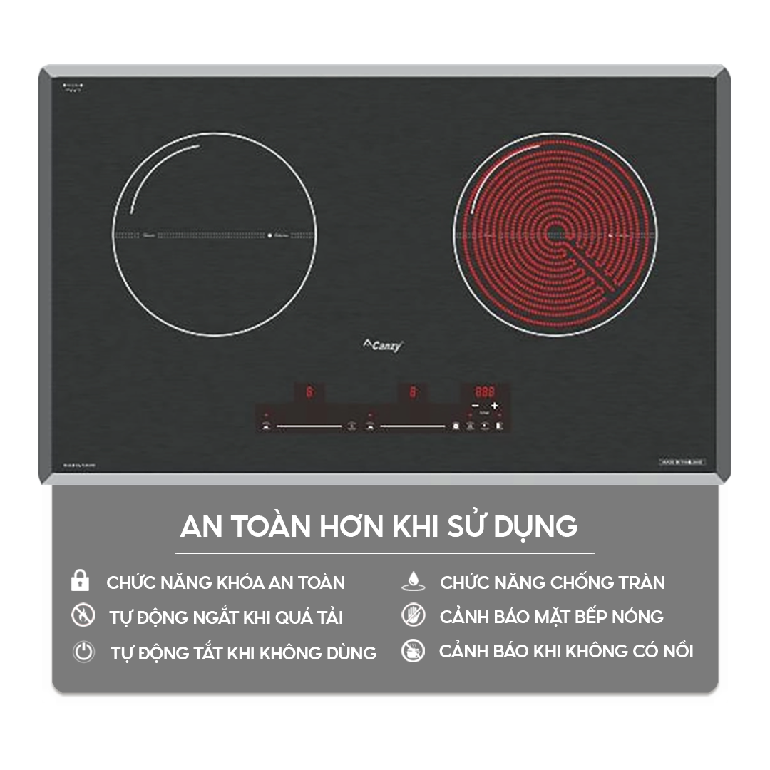 Chức năng an toàn trên bếp điện từ Home Best