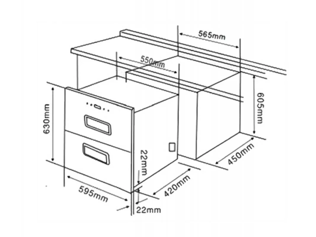 Kích thước máy sấy bát Eurosun EU-DS120