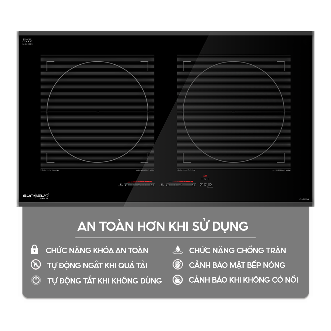 Bếp từ đôi Eurosun EU-T897G | Home Best