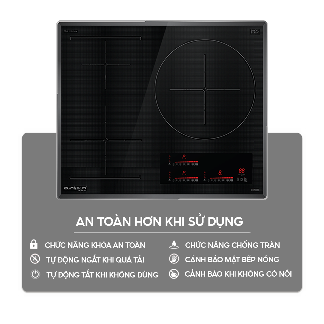 Bếp từ 3 vùng nấu Eurosun EU-T905G | Home Best