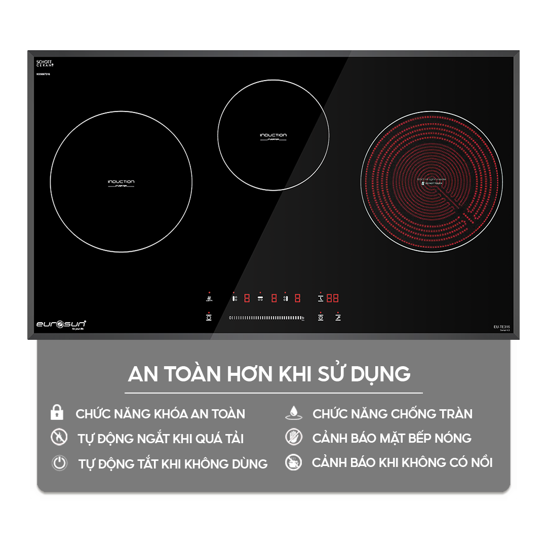 Bếp từ kết hợp hồng ngoại Eurosun EU-TE316 | Home Best