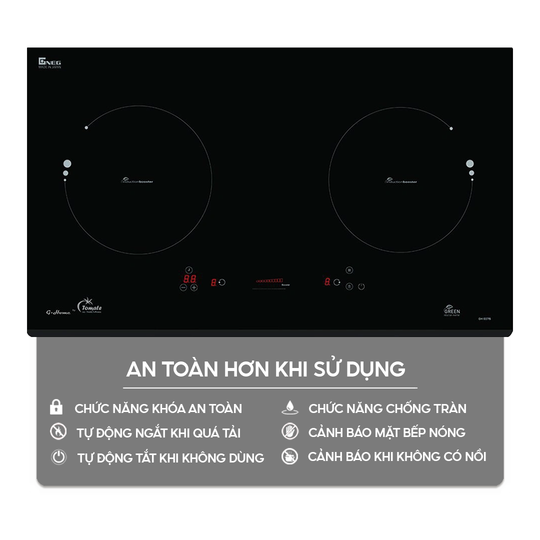 Bếp từ đôi Tomate GH 027IS | Home Best