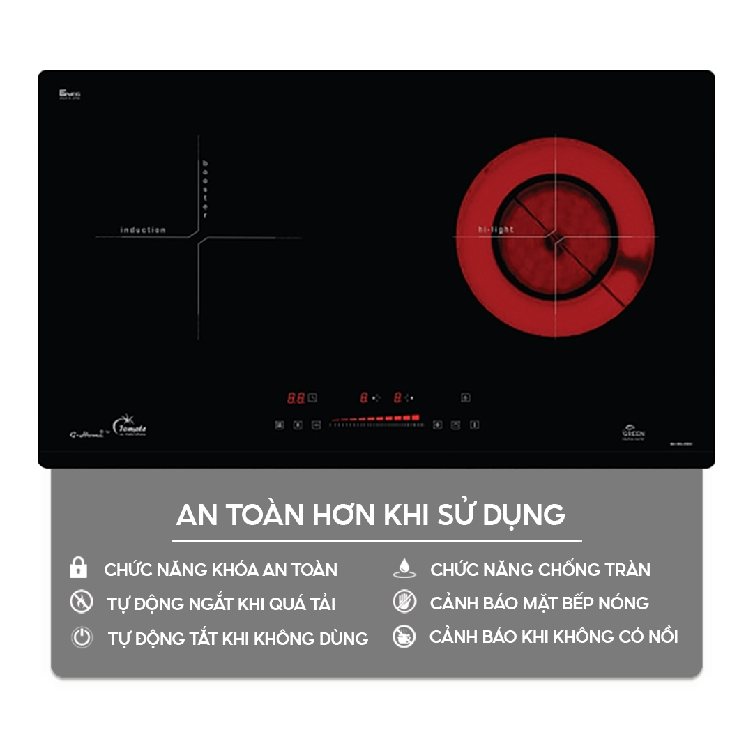 Bếp từ kết hợp hồng ngoại Tomate GH 8G-02IH | Home Best