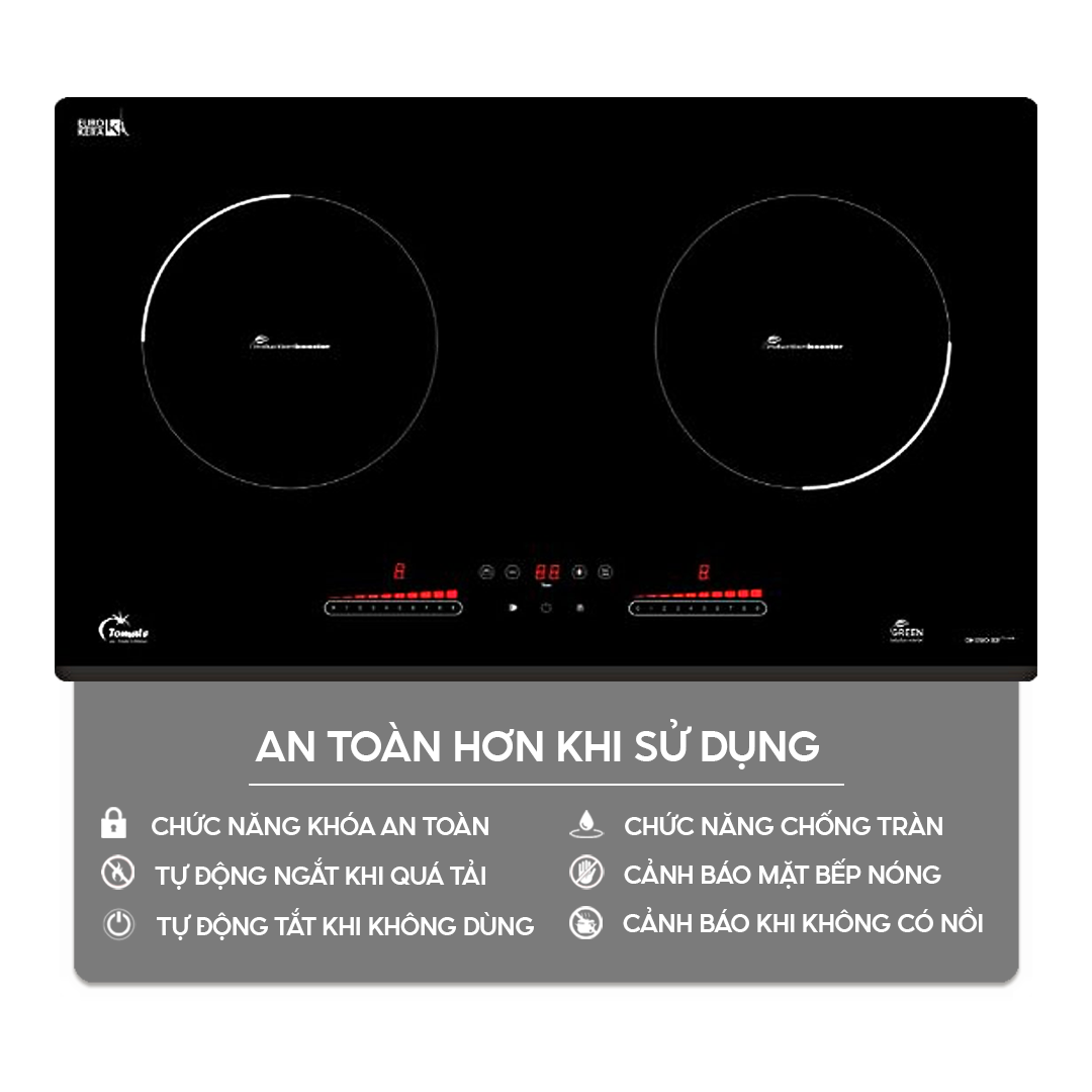 Bếp từ đôi Tomate GH DUO-S2I Plus | Home Best