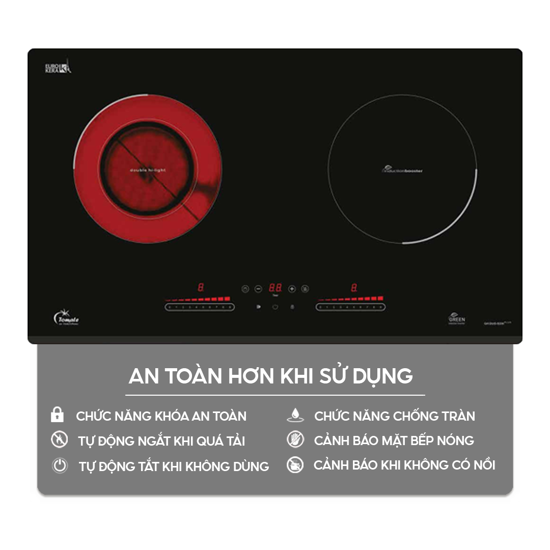 Bếp từ kết hợp hồng ngoại Tomate GH DUO-S2IH Plus | Home Best
