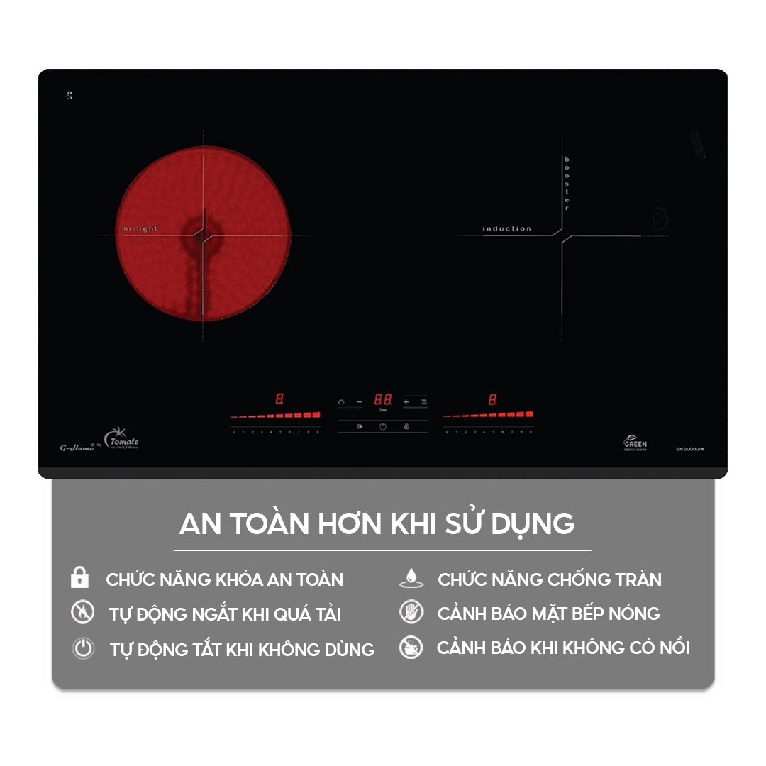 Bếp từ kết hợp hồng ngoại Tomate GH DUO-S2IH | Home Best