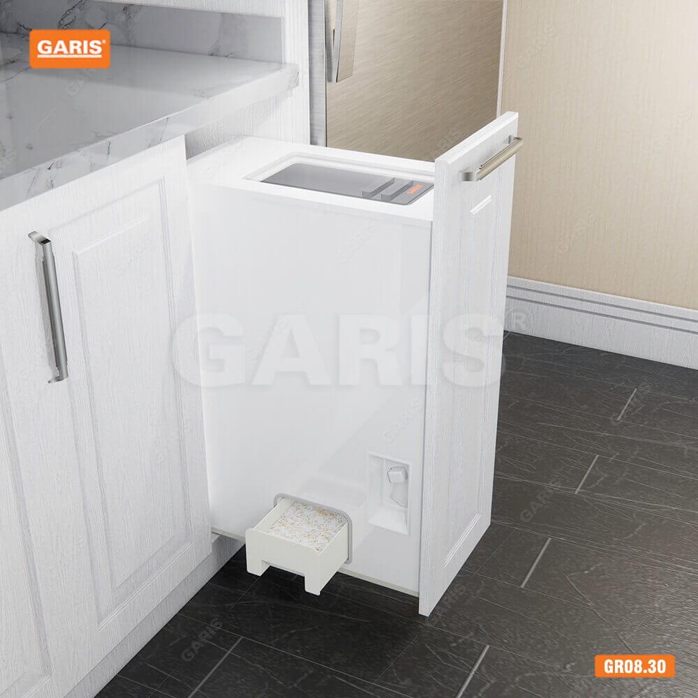 Thùng gạo nhựa ABS cao cấp, cánh kéo/mở Garis GR.30 | Home Best