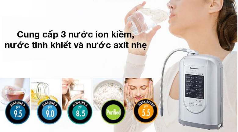 Cung cấp 3 nước inon kiềm, nước tinh khiết và nước axit nhẹ