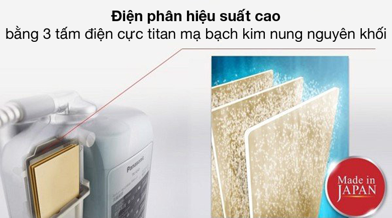 Điện phân hiệu suất cao bằng 3 tấm điện cực titan mạ bạch kim nung nguyên khối