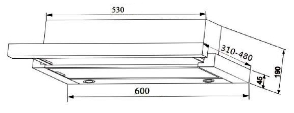 Máy hút khói, hút mùi âm tủ Binova BI-26-W-60 | Home Best